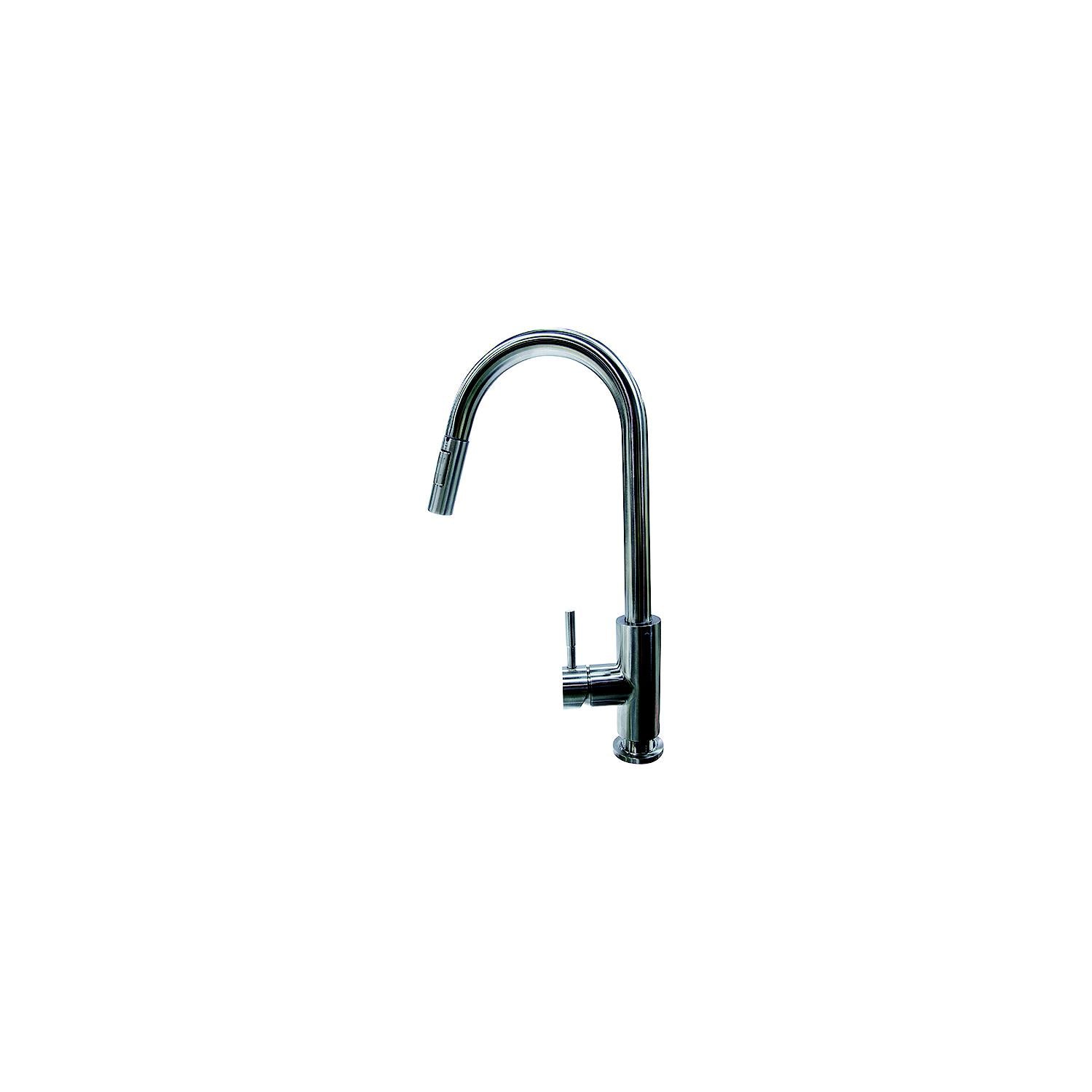 Lippert 719333 Flow-Max Pull Down Single Hole Faucet, Bullet Style, Stainless Steel