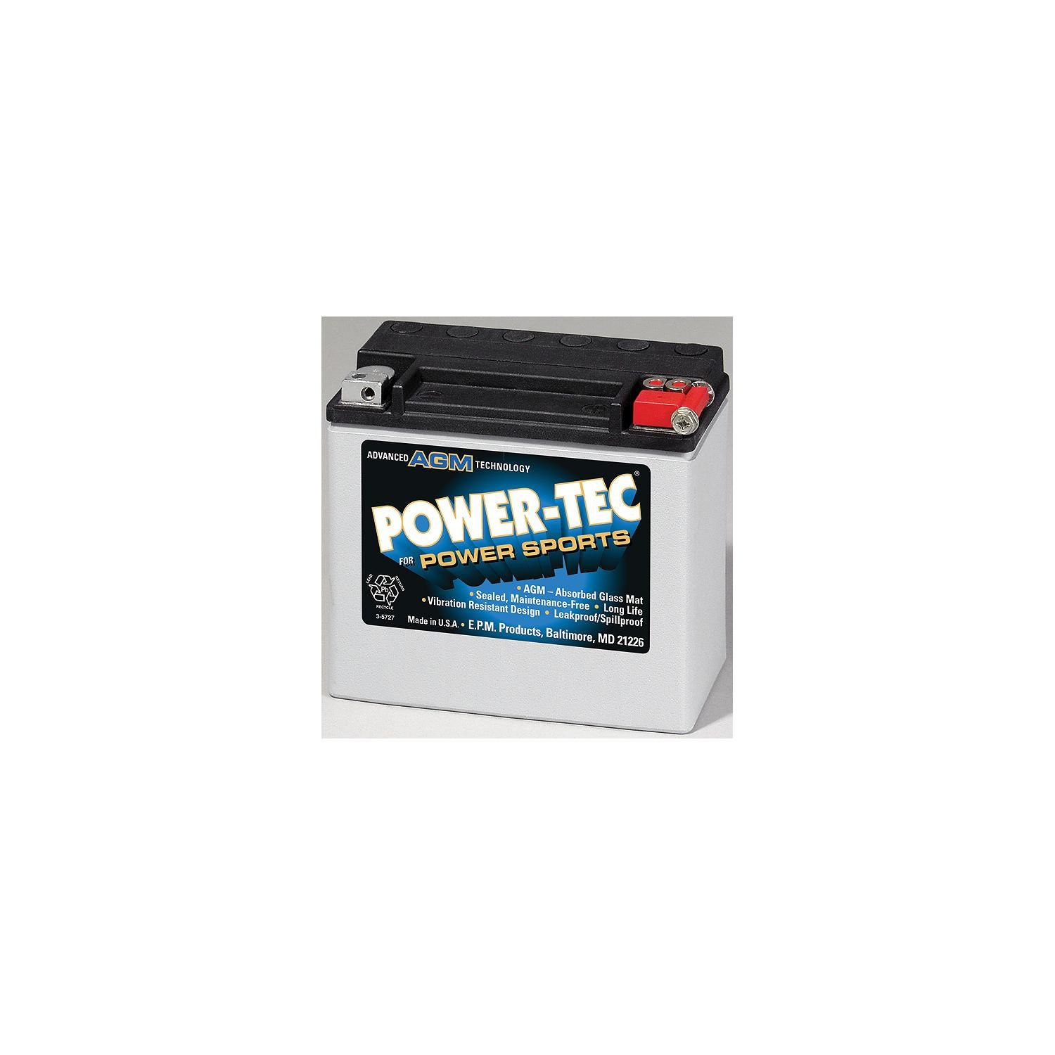 Midstate Battery ETX-30LA Power-Tec PWC AGM Battery, 26 Amp 400MCA
