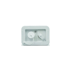 B&B Molders 94224 City/Gravity Dish W/ Brass Check Valve, Polar White