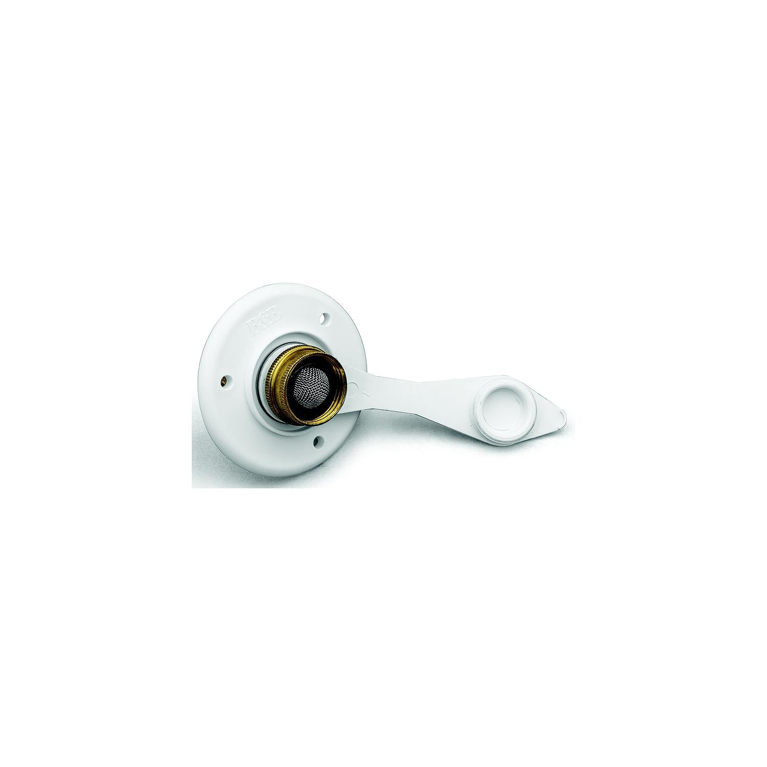 B&B Molders 94234 Replacement Water Flange, Brass Valve, Polar White