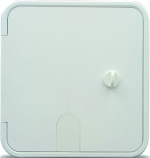 B&B Molders 94339 Square Electric Cable Hatch, Large w/Open Back & Thumb Latch, Polar White