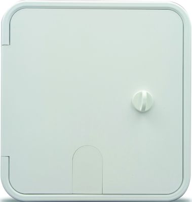 B&B Molders 94339 Square Electric Cable Hatch, Large w/Open Back & Thumb Latch, Polar White