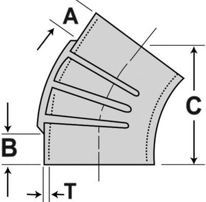Shields Hose 16-245-3120-1 Sierra Marine 45Â° EPDM Rubber Hump Hose, 3-1/2