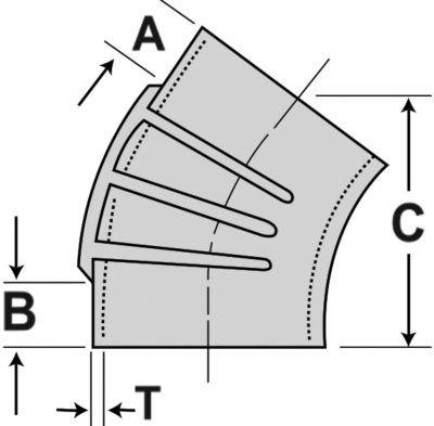 Shields Hose 16-245-3120-1 Sierra Marine 45Â° EPDM Rubber Hump Hose, 3-1/2