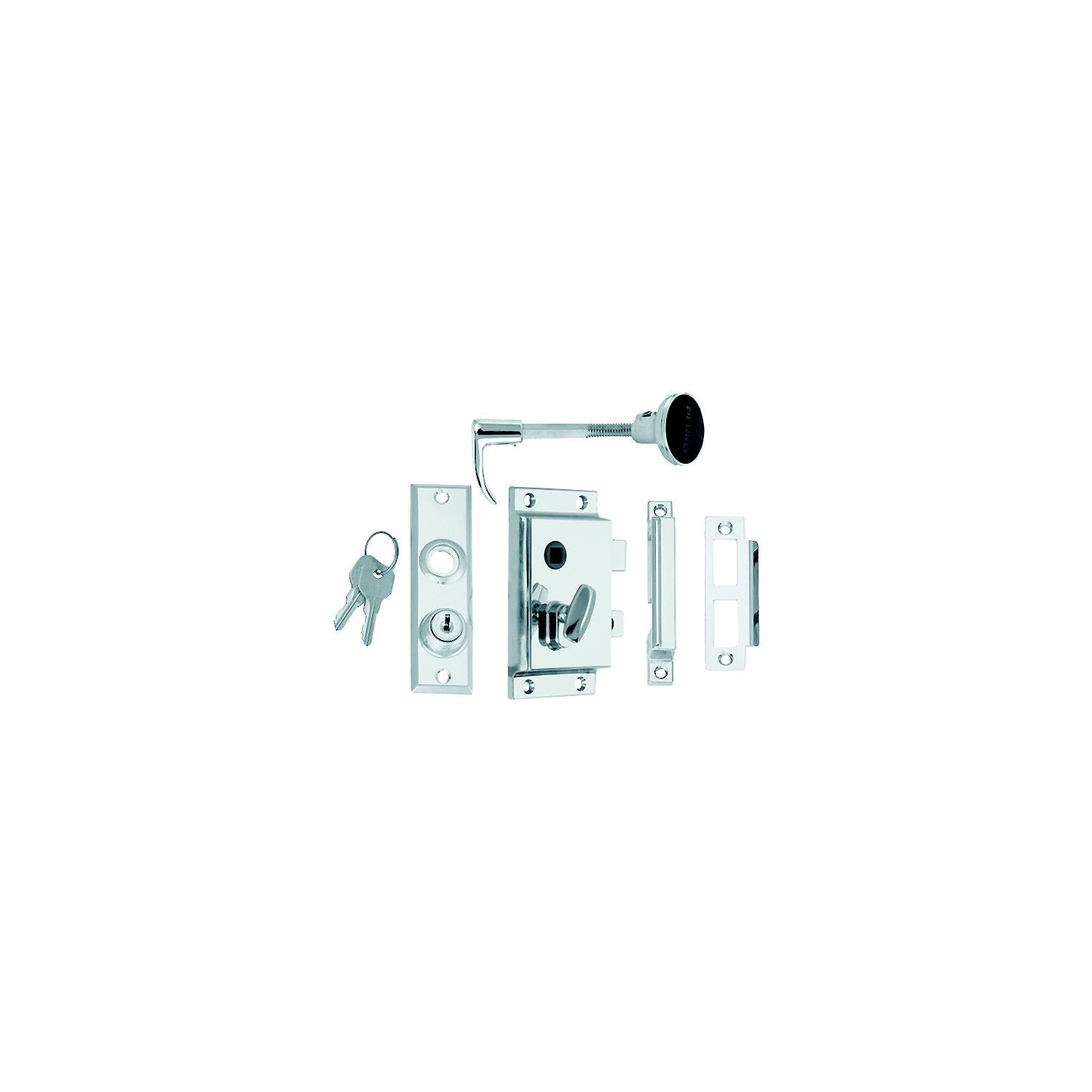 Perko 0919DP0CHR Rim Lock St w/Blt-Flush Strik