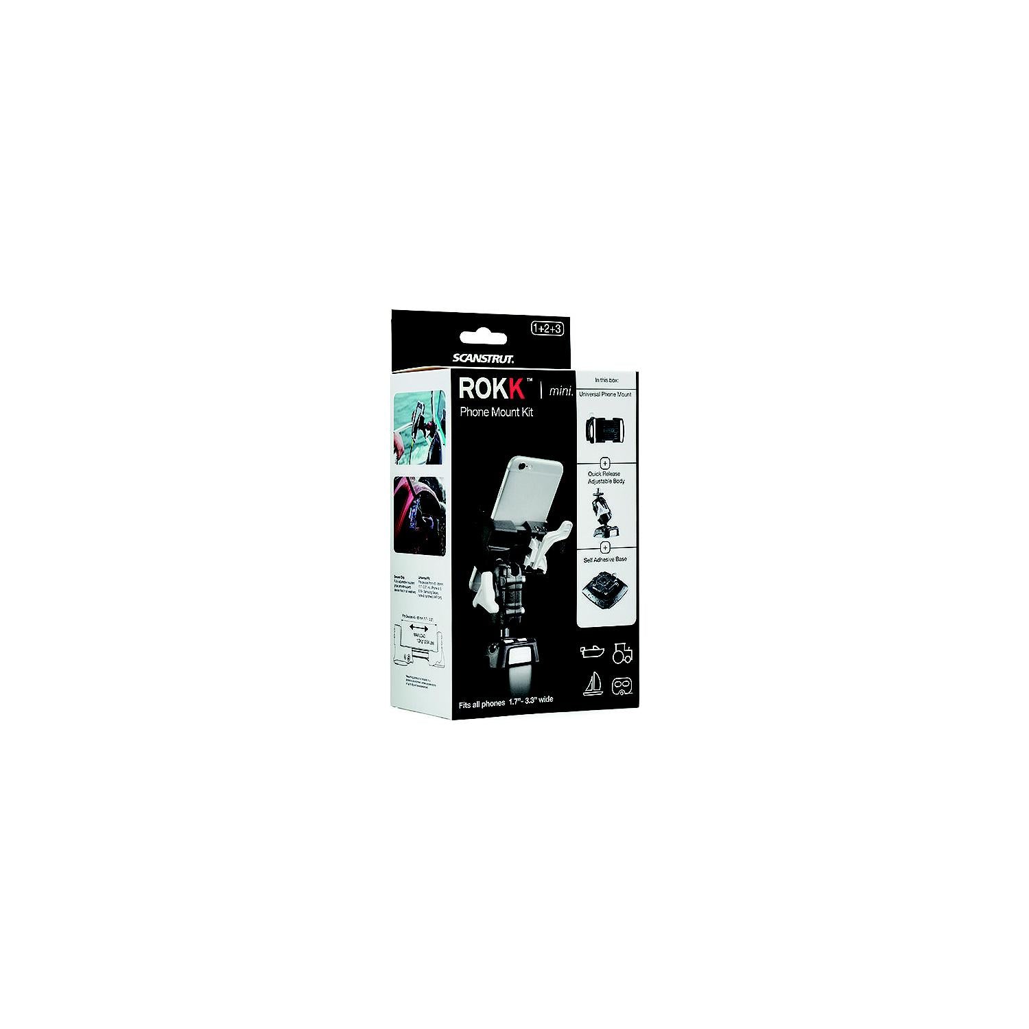 Scanstrut RLS509405 Rokk Mini Mount - Cell Phone Clamp Kit, Suction Cup