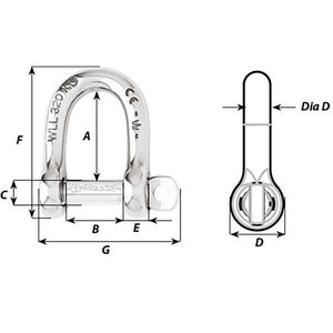 Wichard Self-Locking D Shackle - Diameter 10mm - 13/32