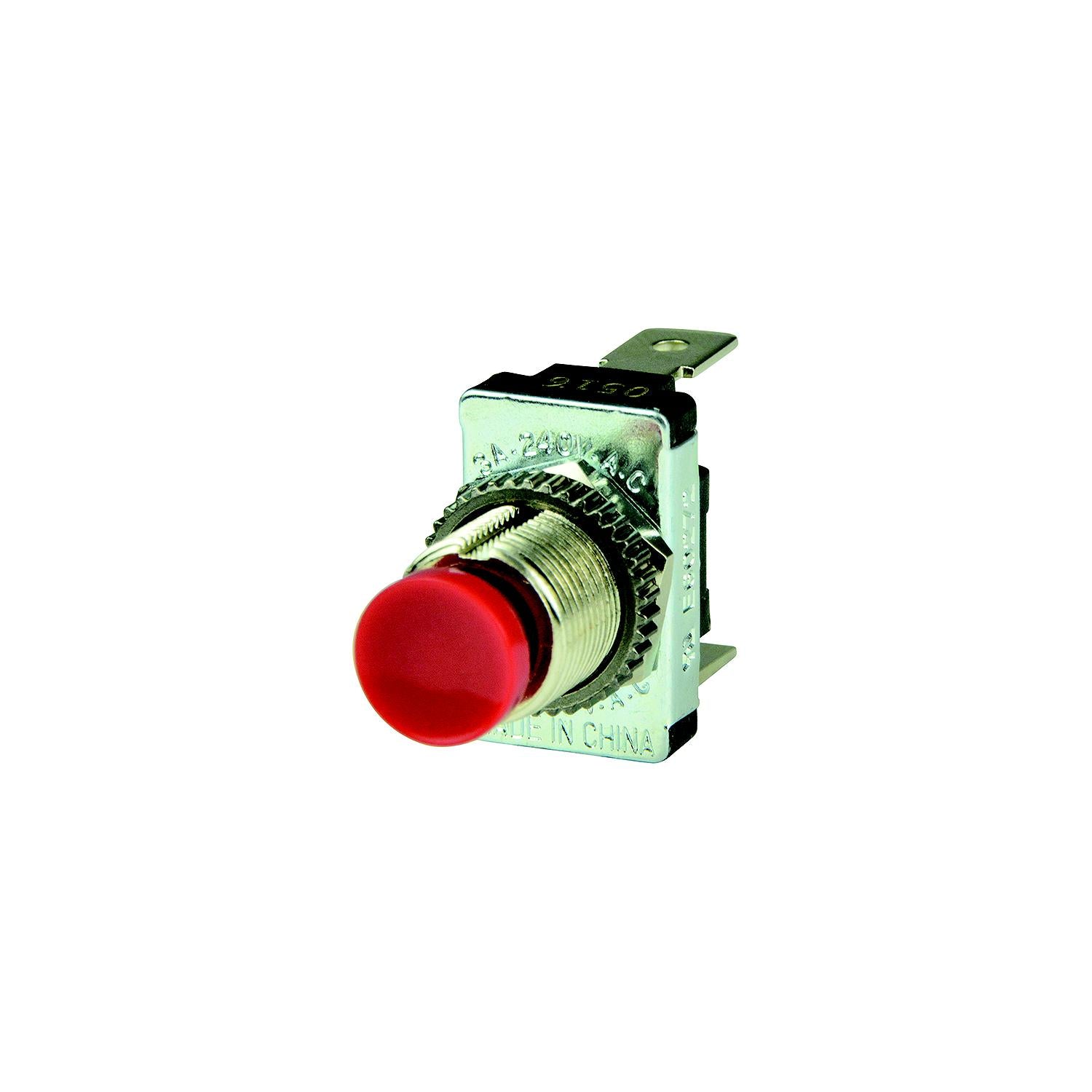 BEP 1001401 Momentary Contact Switch Offâ€“(On), Red