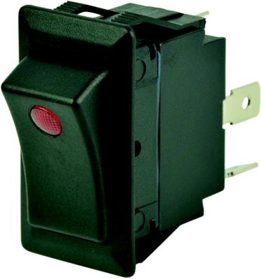BEP 1001708 Rocker Switch, Off-On, SPST, Screw Terminals, Illuminated Red