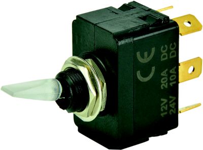 BEP 1001907 Illuminated Toggle Switch, On-Off-On, SPDT, 1/4