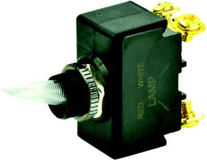 BEP 1001908 Illuminated Toggle Switch, Off-On, SPST, #6â€“32 Screw Terminals, Red