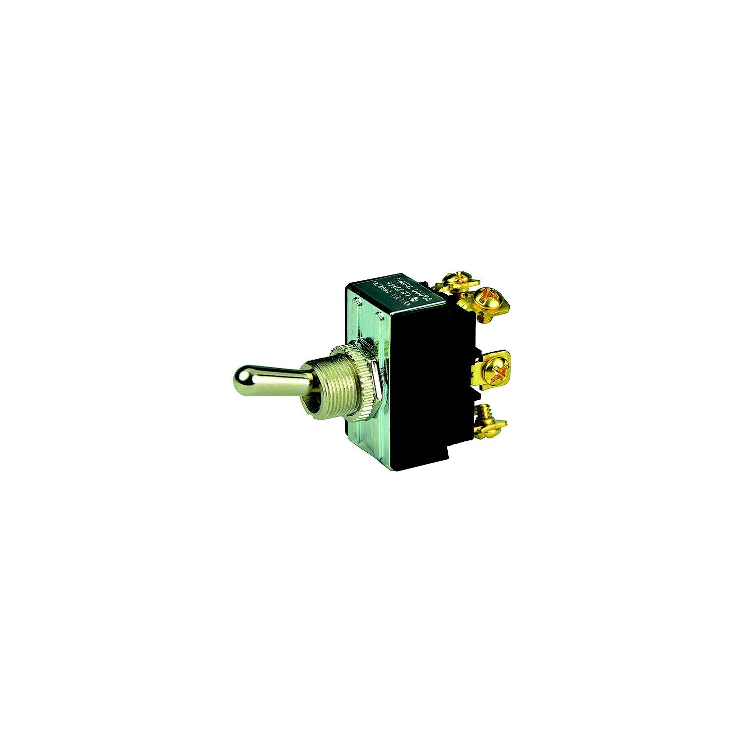 BEP 1002018 Chrome Plated Toggle Switch, On-Off-On, DPDT, #6â€“32 Screw Terminals