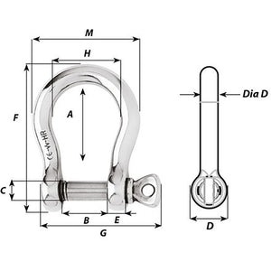 Wichard HR Bow Shackle - 16mm Diameter - 5/8