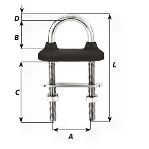 Wichard Black Watertight U-Bolt - 12mm Diameter - 15/32