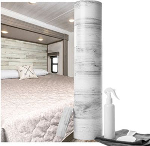 Genesis 467328 REVIVE Wall Covering Kit, Whitewash Planked Wood, 2' x 50'