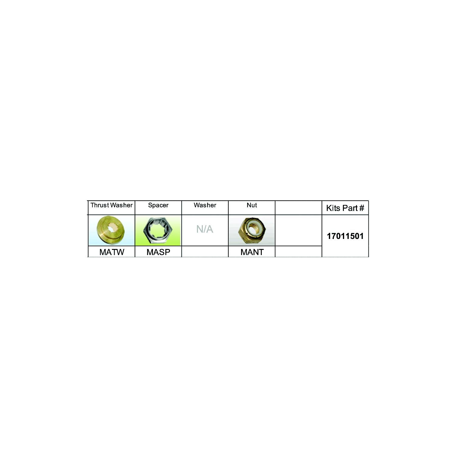 Solas Propeller 17011501 Fixed Hub Prop Hardware Kit - Mercury, Type A