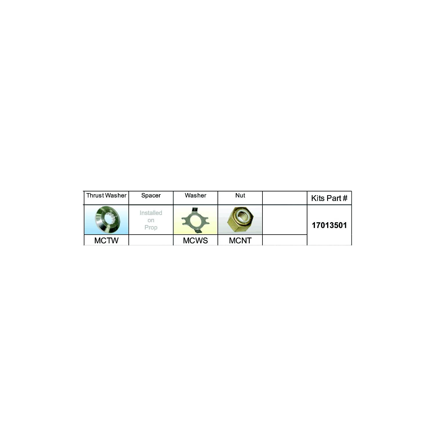 Solas Propeller 17013501 Fixed Hub Prop Hardware Kit - Mercury, Type C