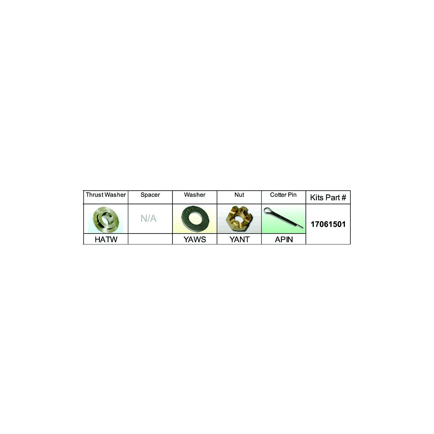 Solas Propeller 17061501 Fixed Hub Prop Hardware Kit - Honda, Type A