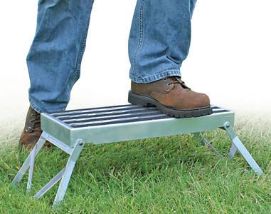 Camco 43675 Durable Steel Folding Step with Foldable Legs - Reliable and Safe Build with Non-Slip Gripping Strips
